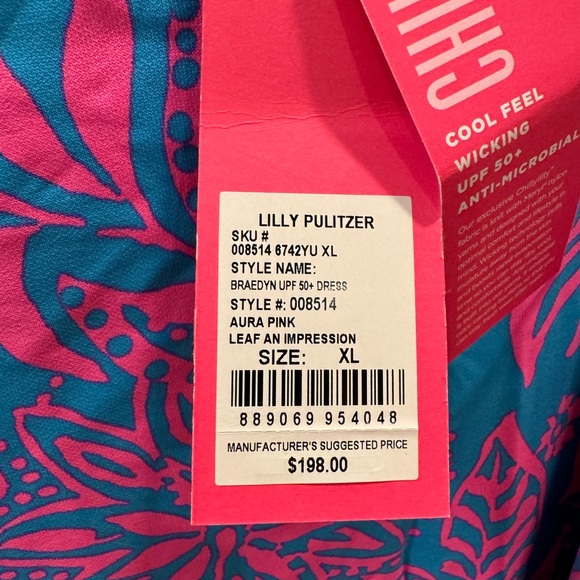 Lilly Pulitzer NWT Braedyn Aura Pink Leaf an Impression dress - Picture 4 of 5
